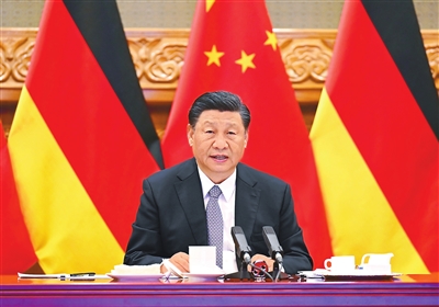 习近平同德国总理朔尔茨举行视频会晤